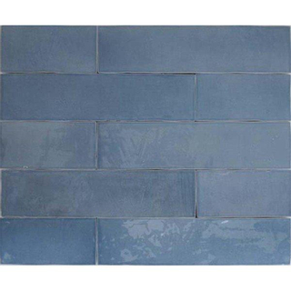 ÉCHANTILLON Douglas Jones Carreau mural 6x25cm 10mm éclat blanc Bleu Lumière