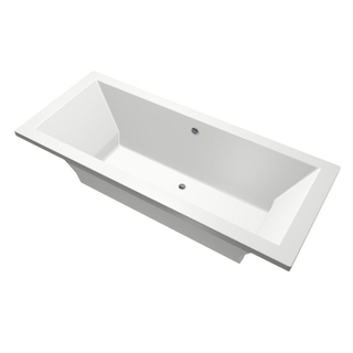 Xenz Society Duobad - 190x80x53 - afvoer Midden - acryl - wit