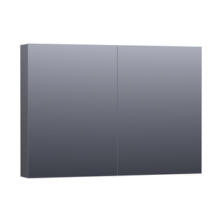 Saniclass Dual Spiegelkast - 100x70x15cm - 2 links- rechtsdraaiende spiegeldeur - MDF - hoogglans grijs