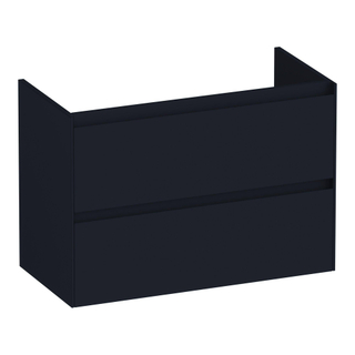 BRAUER Inspire wastafelonderkast ondiep 80 2 softclose lades - greeploos - 1 sifon uitsparing - mat zwart