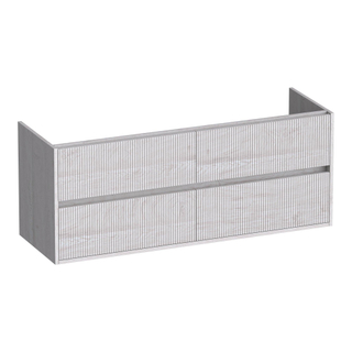 BRAUER Adore Wavy wastafelonderkast 140 4 softclose lades - greeploos - 2 sifon uitsparingen - Forest Seashell