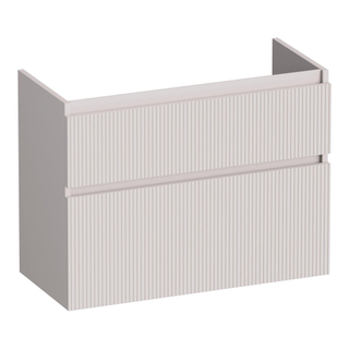 BRAUER Delight Wavy wastafelonderkast ondiep 80 2 softclose lades - greeploos - 1 sifon uitsparing - mat zand