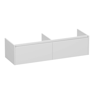 BRAUER Embrace wastafelonderkast - 139x35x45.5cm - 2 softclose lades - greeploos - 2 sifon uitsparingen - hoogglans wit