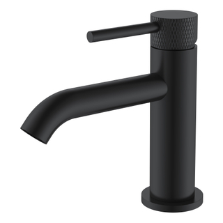 Wiesbaden Ribbd robinet de lavabo 1/2" mat noir