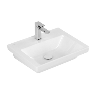 Villeroy & boch subway 3.0 lavabo de meuble 55x44x16.5cm rectangle 1 trou pour robinet sans trou de trop-plein blanc alpin céramique brillante