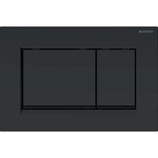 Geberit Sigma30 bedieningplaat, 2-toets spoeling frontbediening voor toilet 24.6x16.4cm mat zwart OUTLETSTORE