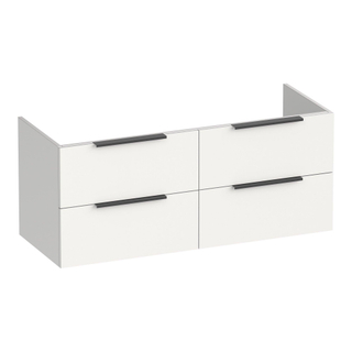 BRAUER Elevate wastafelonderkast 120 excl. opleggrepen 4 softclose lades en 2 sifon uitsparingen - mat wit