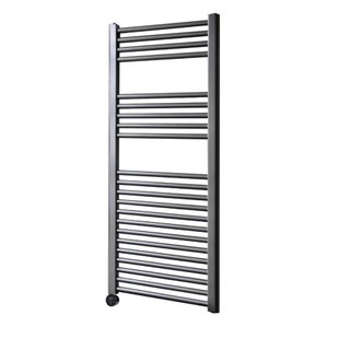 Sanicare Elektrische Radiator - 111.8x60cm - 730W - design - thermostaat - zwart - linksonder - gunmetal (antraciet)