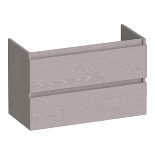BRAUER Joy wastafelonderkast ondiep - 80x39x50cm - 2 softclose lades - greeploos - 1 sifon uitsparing - Timber Greige