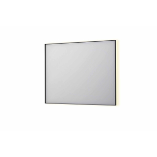 INK SP32 miroir - 100x4x80cm rectangulaire en cadre acier incl LED indirecte - chauffage - changement de couleur - dimmable et interrupteur - noir mat