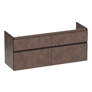 BRAUER Delight Edge wastafelonderkast 140 4 softclose lades - greeploos - 2 sifon uitsparingen - Erosion