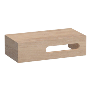 Saniclass Natural Wood Meuble sous lave-mains 40x20cm avec espace droite et lattes continues Smoked Oak