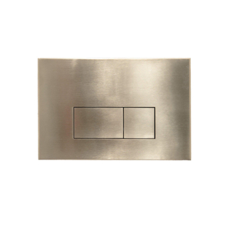 FugaFlow Metal Bedieningsplaat - bedieningspaneel voor Geberit UP320 inbouwreservoir - dualflush - rechthoekige knoppen - metaal goud geborsteld