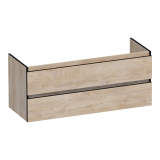 BRAUER Joy Edge wastafelonderkast 120 2 softclose lades - greeploos - 1 sifon uitsparing - Forest Wheat