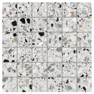 EnergieKer Medley - Carrelage Terrazzo et mural - 30x30cm - Blanc mat