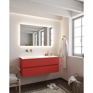 Mondiaz VICA ensemble de meuble de salle de bain - 120cm - meuble sous-vasque fire - 2 tiroirs - lavabo cloud gauche - sans trou de robinet version XL 60cm de haut