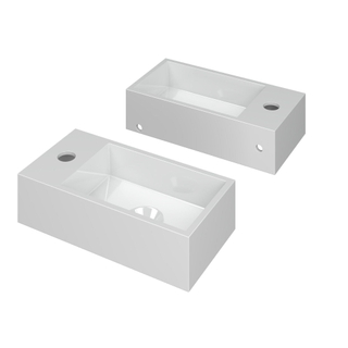 INK Versus Fontein - 36x18x9cm - wasbak rechts - 1 kraangat - polystone wit glans OUTLETSTORE