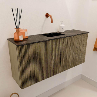 Mondiaz JOYA-DLUX 90cm toiletmeubel - kleur Dusk - Wastafel FAYE positie Midden Zonder kraangat kleur Lava.