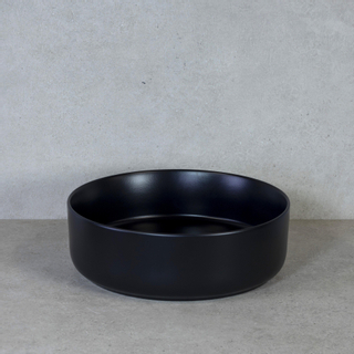 QeramiQ Note waskom - 37x12cm - opbouw - keramiek - zwart mat