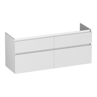 BRAUER Delight Wavy wastafelonderkast 140 4 softclose lades - greeploos - 2 sifon uitsparingen - mat wit