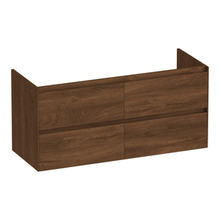 BRAUER Inspire wastafelonderkast 120 4 softclose lades - greeploos - 2 sifon uitsparingen - Forest Cacao