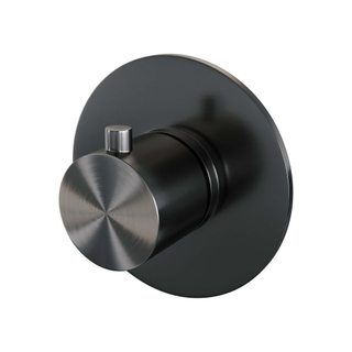 Brauer Gunmetal Edition inbouwthermostaat - met inbouwdeel - 1 gladde knop - PVD - geborsteld gunmetal