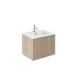 Crosswater Limit Ensemble meuble salle de bains - 60x45x45cm - 1 tiroir - vasque en céramique - Modern Oak/Anthracite