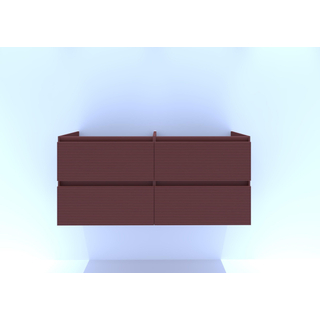 HR badmeubelen Infinity Meuble sous lavabo - 120x44.8x55cm - façade 3D - 4 tiroirs - découpe siphon droite - sans poignée - terra mat