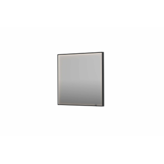 INK SP19 miroir - 80x4x80cm rectangulaire dans cadre en acier incl dir LED - chauffage - changement de couleur - dimmable et interrupteur - métal brossé noir