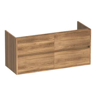 BRAUER Adore Wavy meuble sous lavabo 120 4 tiroirs softclose - sans poignée - 2 découpes pour siphon - Honey