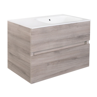 Best Design Splash Meuble sous vasque sans poignée 80cm 2 tiroirs sans vasque Grey