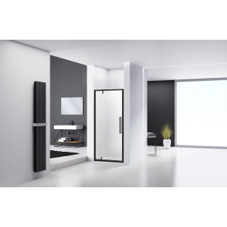 Van Rijn Products ST04 Porte de niche - 80x200cm - verre clair - épaisseur 6mm - noir