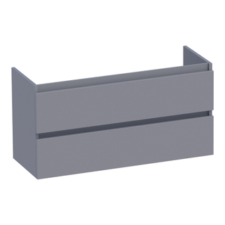 BRAUER Joy wastafelonderkast ondiep - 100x39x50cm - 2 softclose lades - greeploos - 1 sifon uitsparing - mat grijs