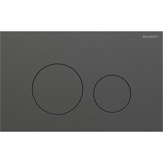 Geberit Sigma40 bedieningsplaat - 2-toets spoeling - extra dun - ronde knoppen - RVS - geborsteld zwartchroom