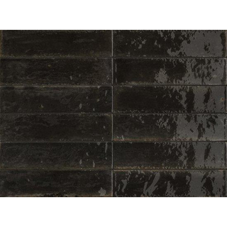 Ragno Look carreau mural 6x24cm 10mm résistant au gel porcellanato nero gloss