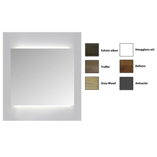 Sanicare Qlassics Ambiance Spiegelkast - 60x60x15cm - LED verlichting - 1 dubbelzijdige spiegeldeur - linkeruitvoering - truffel