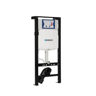 Toiletset QeramiQ Dely Swirl - 36,3x51,7cm - réservoir encastré Geberit UP320 - assise de 35mm - plaque de commande en métal noir mat - boutons ronds - noir mat