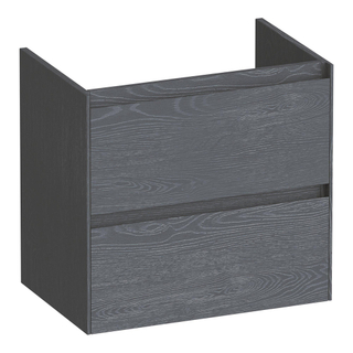 BRAUER Inspire wastafelonderkast ondiep 60 2 softclose lades - greeploos - 1 sifon uitsparing - Timber Grey