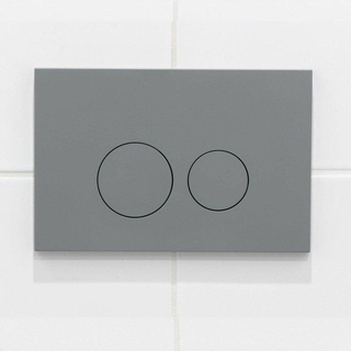 FugaFlow Plaque de commande - panneau de commande pour réservoir encastré Geberit UP320 - double chasse - boutons ronds - plastique gris clair