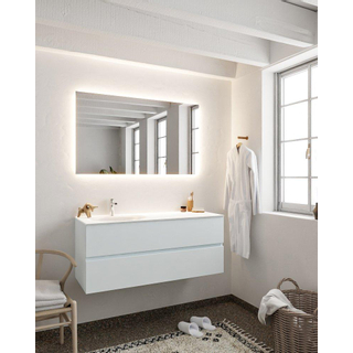 Mondiaz VICA ensemble de meuble de salle de bain - 120cm - meuble sous-vasque argile - 2 tiroirs - lavabo lune gauche - 1 trou de robinet - version XL 60cm haut