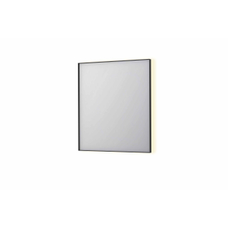 INK SP32 miroir - 70x4x80cm rectangulaire en cadre acier incl LED indirect - chauffage - changement de couleur - dimmable et interrupteur - noir mat