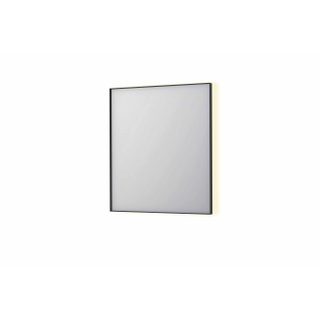 INK SP32 spiegel - 70x4x80cm rechthoek in stalen kader incl indir LED - verwarming - color changing - dimbaar en schakelaar - mat zwart