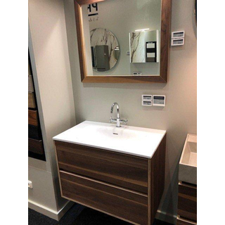 BRAUER Nexxt ensemble de meuble de salle de bain 80x45x55cm 2 tiroirs avec lavabo Finestone Noyer Naturel MODÈLE D'EXPOSITION