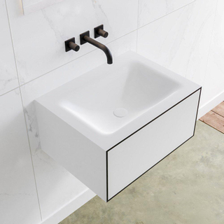 Mondiaz Lagom Meuble avec 1 tiroir 60x30x45cm vasque Cloud central sans trous de robinet Solid Surface Urban