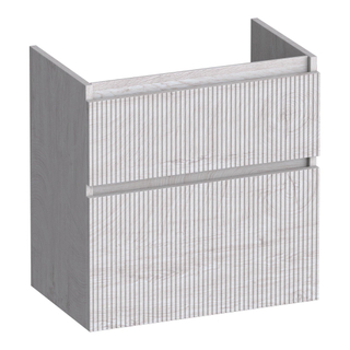 BRAUER Delight Wavy meuble sous lavabo peu profond 60 2 tiroirs softclose - sans poignée - 1 découpe pour le siphon - Forest Seashell