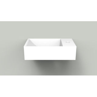 Arcqua marble lave-mains libre 40x22x12cm trou de robinet à droite blanc mat