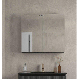Saniclass Holz Base Armoire miroir - 80x70cm - noir brun