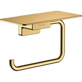 Hansgrohe porte-rouleau de toilette Addstoris avec étagère en optique or poli