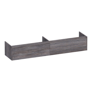 BRAUER Embrace wastafelonderkast - 198x35x45.5cm - 2 softclose lades - greeploos - 2 sifon uitsparingen - Driftwood