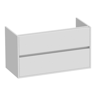 BRAUER Adore wastafelonderkast - 100x46x55cm - 2 softclose lades - greeploos - 1 sifon uitsparing - hoogglans wit